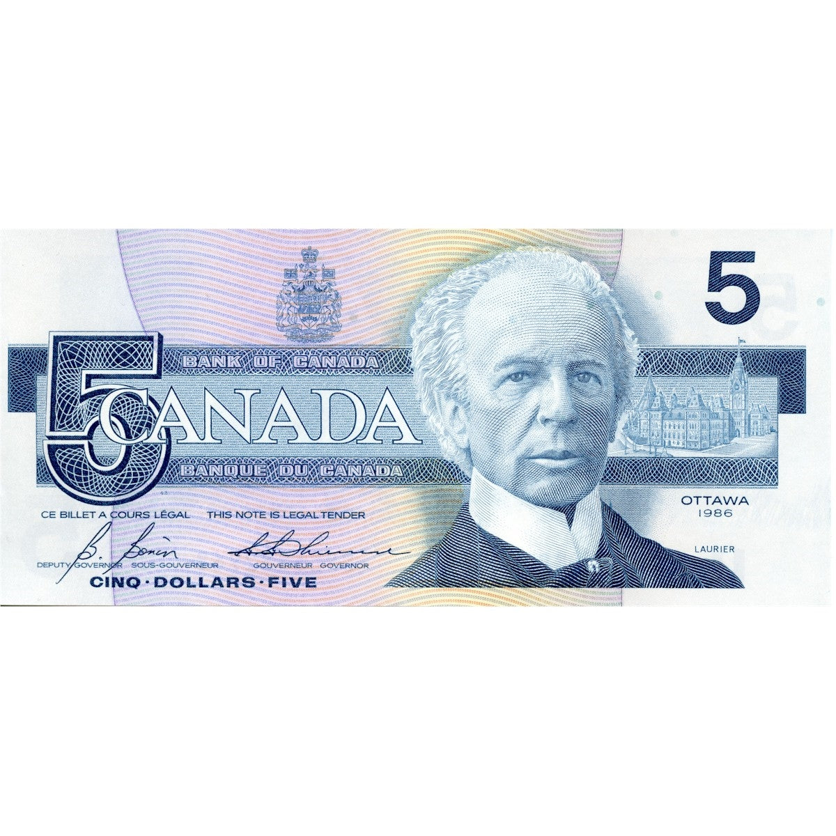 BC-56c 1986 Canada $5 Bonin-Thiessen, GPL, circ