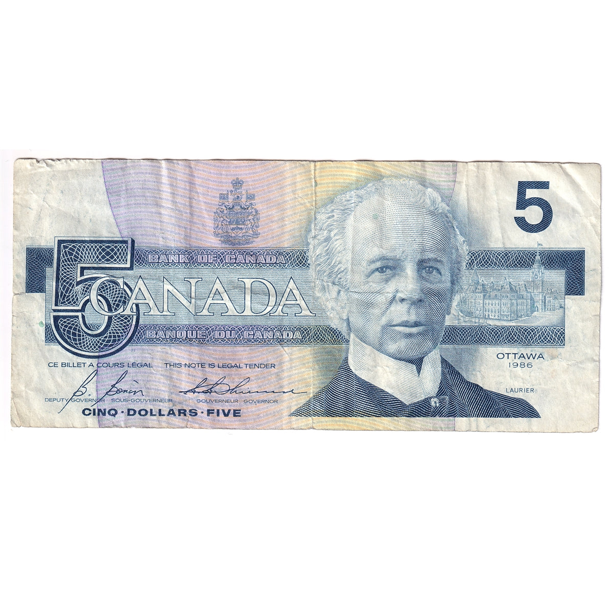 BC-56c 1986 Canada $5 Bonin-Thiessen, GPW, CIRC