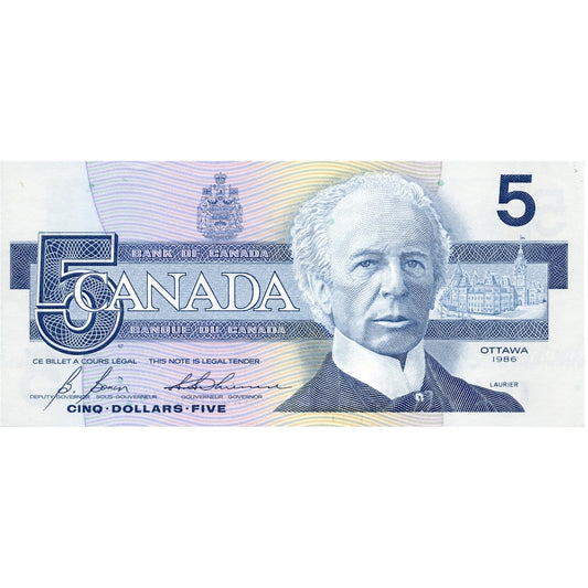 BC-56c-i 1986 Canada $5 Bonin-Thiessen, ANB, circ