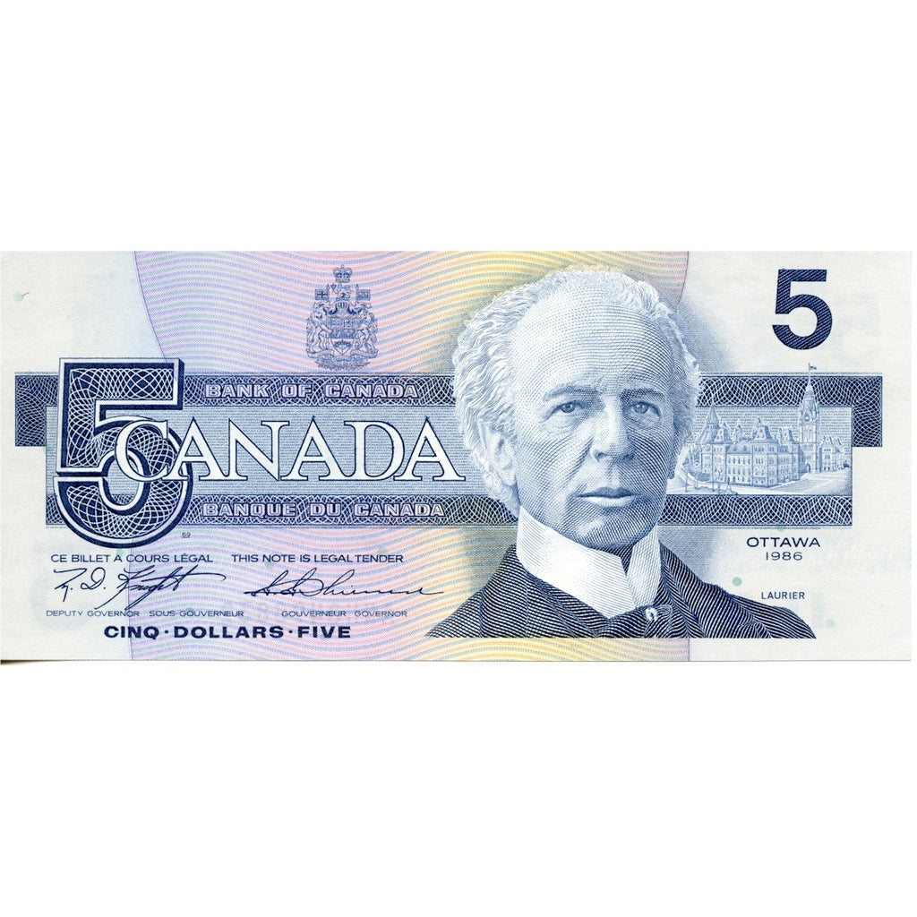 BC-56d 1986 Canada $5 Knight-Thiessen, ANH, Uncirculated (MS60)