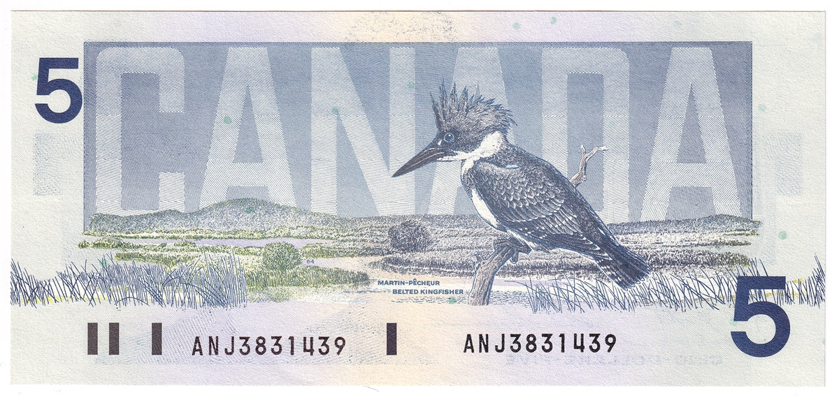 BC-56d 1986 Canada $5 Knight-Thiessen, ANJ, CUNC