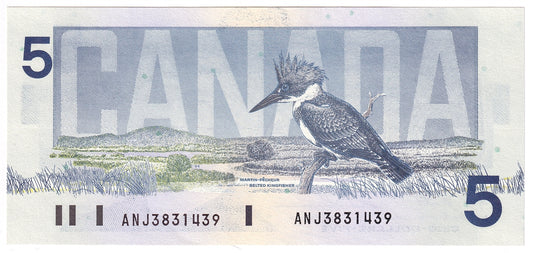 BC-56d 1986 Canada $5 Knight-Thiessen, ANJ, CUNC
