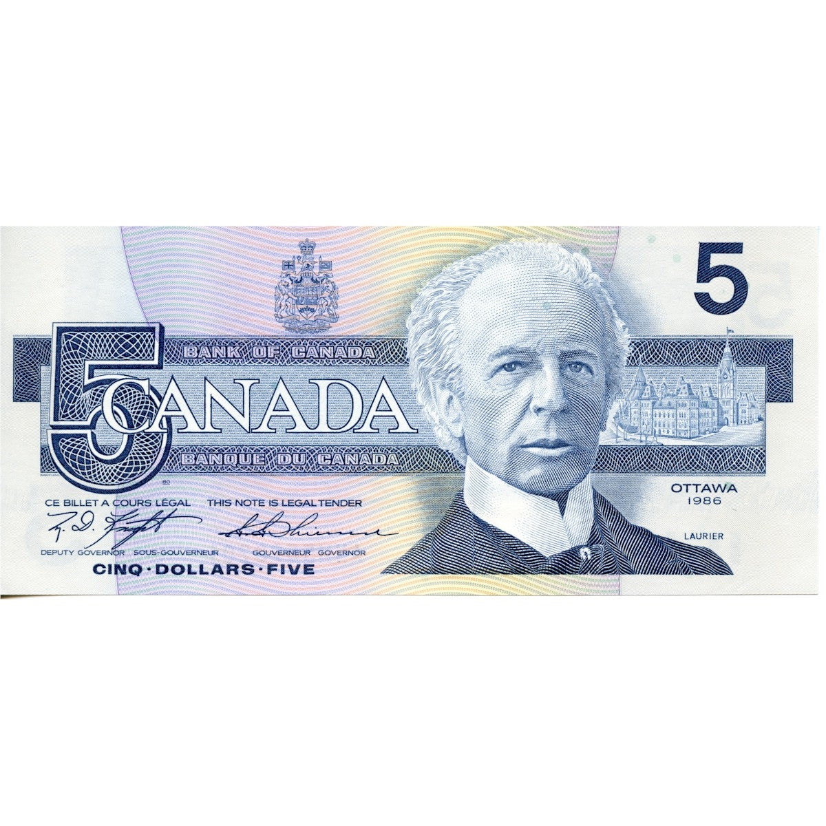 BC-56d 1986 Canada $5 Knight-Thiessen, ANM, Circ