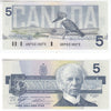 BC-56d 1986 Canada $5 Knight-Thiessen, ANP, UNC