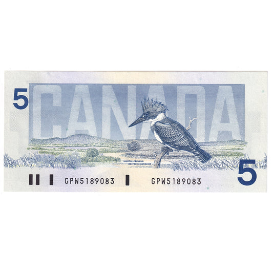 BC-56e 1986 Canada $5 Knight-Dodge, GPW, CUNC