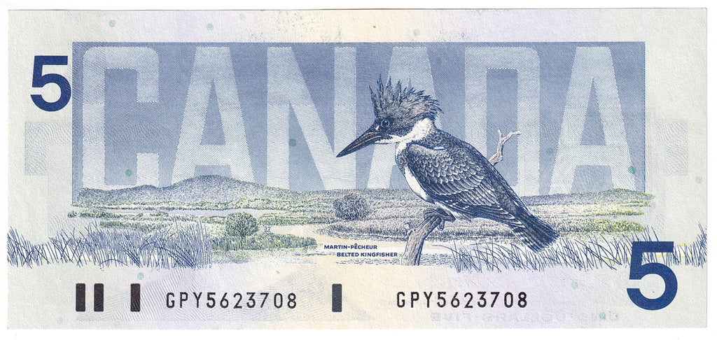BC-56e 1986 Canada $5 Knight-Dodge, GPY, UNC