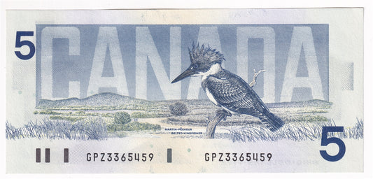 BC-56e 1986 Canada $5 Knight-Dodge, GPZ, CUNC