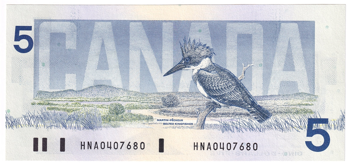 BC-56e 1986 Canada $5 Knight-Dodge, HNA, CUNC