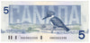 BC-56e 1986 Canada $5 Knight-Dodge, HNB, CUNC