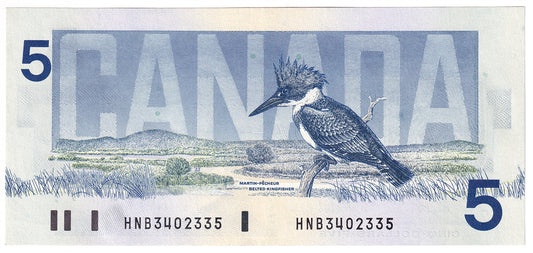 BC-56e 1986 Canada $5 Knight-Dodge, HNB, CUNC