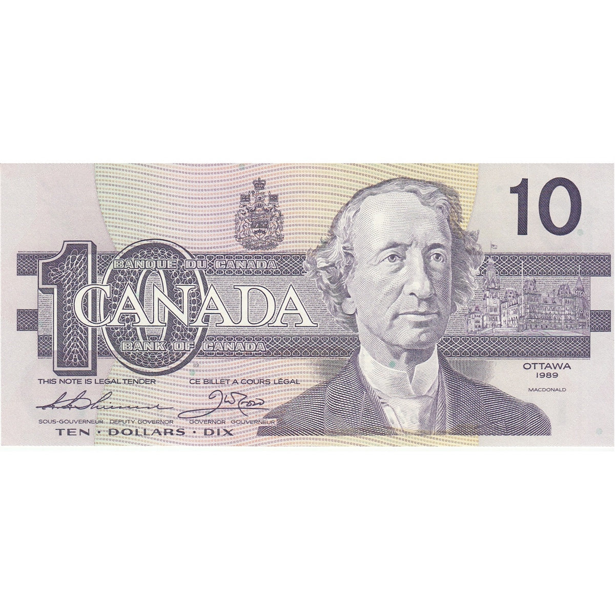 BC-57a 1989 Canada $10 Thiessen-Crow, AES, Uncirculated (MS60)