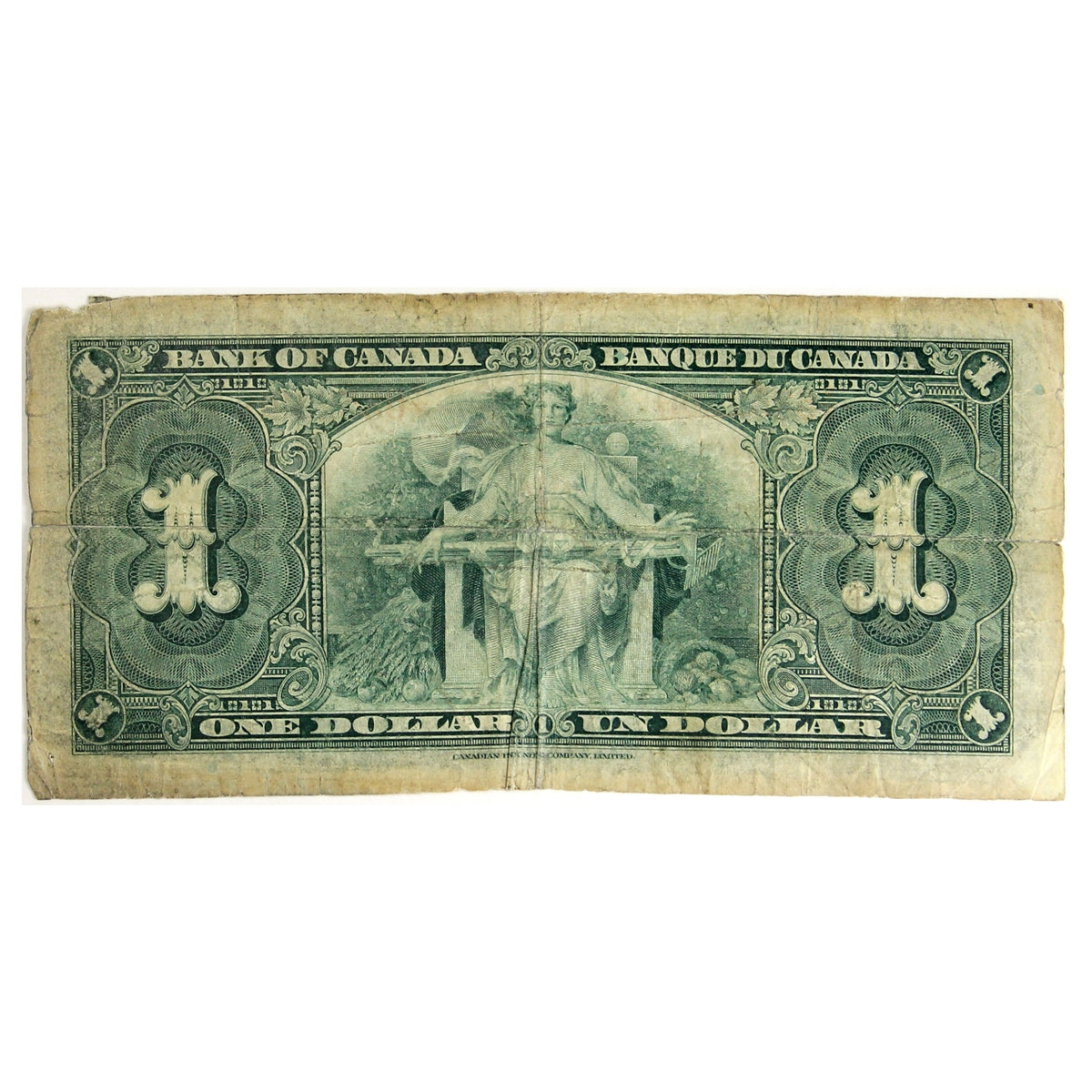 BC-21c 1937 Canada $1 Gordon-Towers, Y/A, Circ