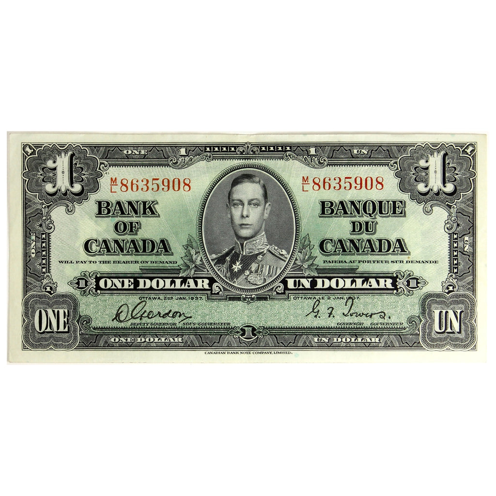 BC-21c 1937 Canada $1 Gordon-Towers, M/L, Extra Fine (EF40)