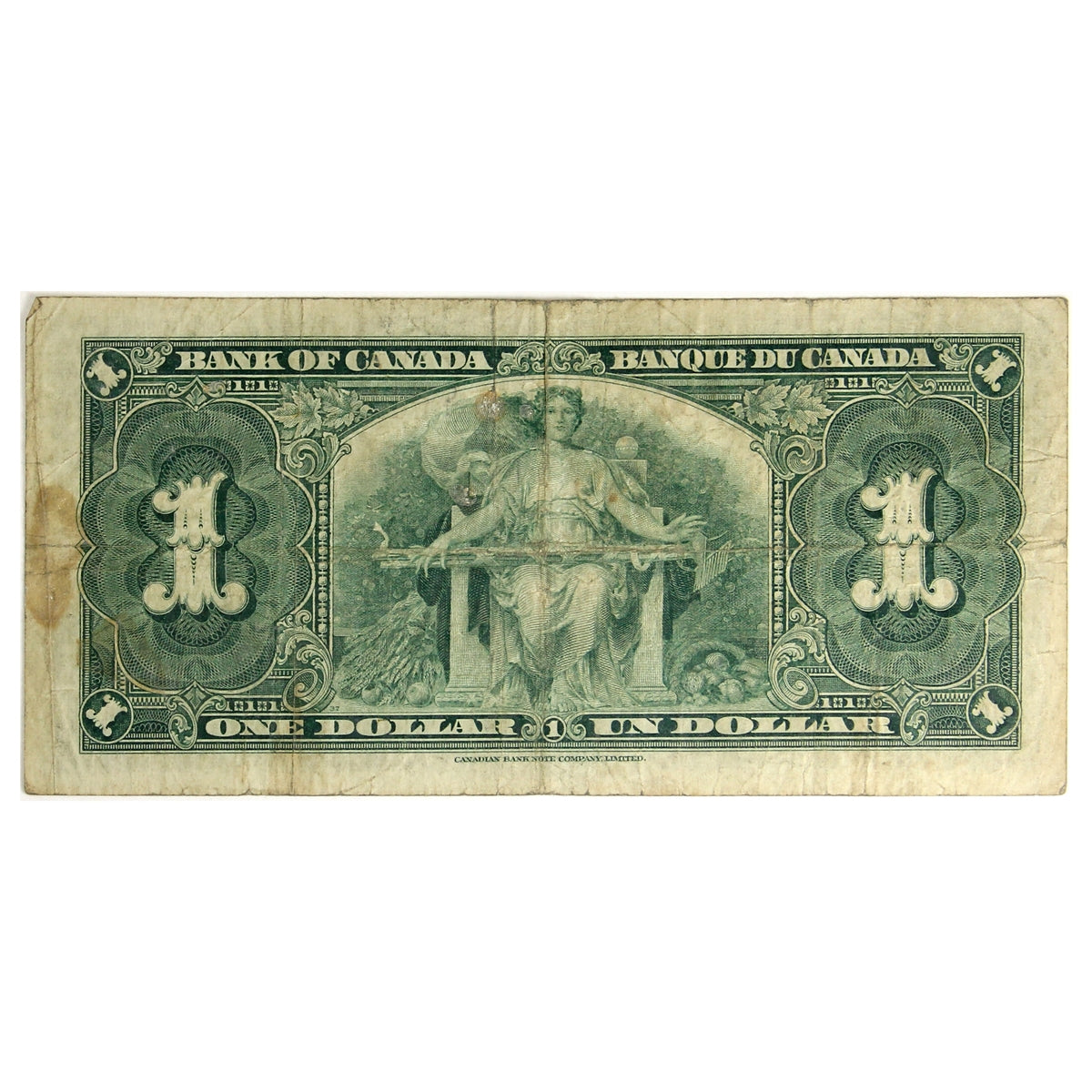 BC-21c 1937 Canada $1 Gordon-Towers, W/L, Circ