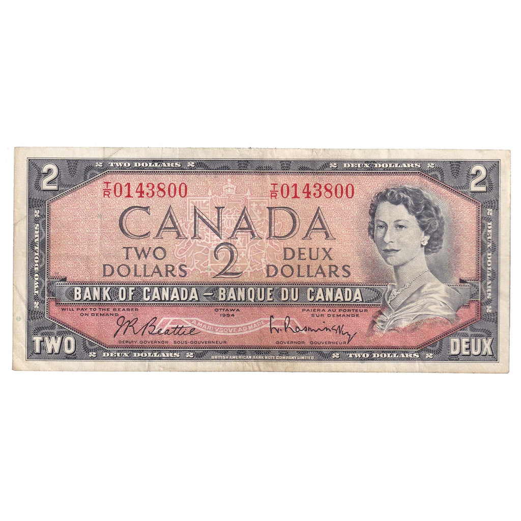 BC-38b 1954 Canada $2 Beattie-Rasminsky, T/R, CIRC