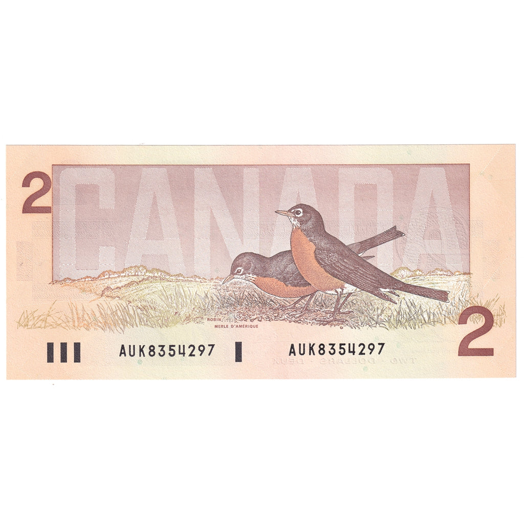 BC-55b 1986 Canada $2 Thiessen-Crow, AUK, Choice Uncirculated (CUNC63)