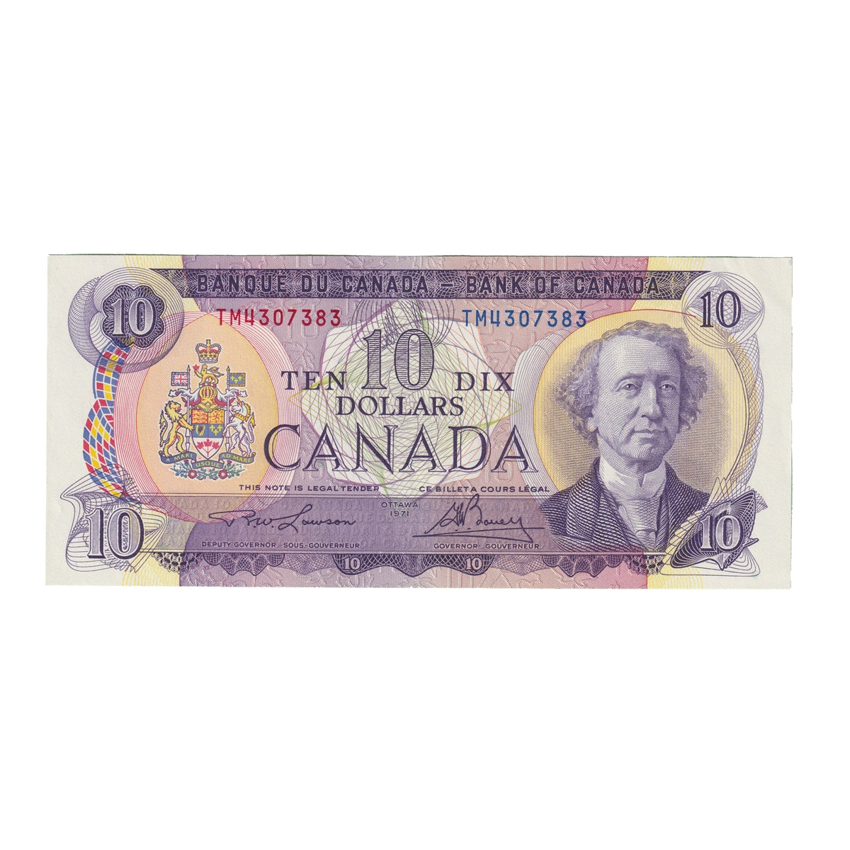 BC-49c 1971 Canada $10 Lawson-Bouey, TM, AU-UNC (AU55)