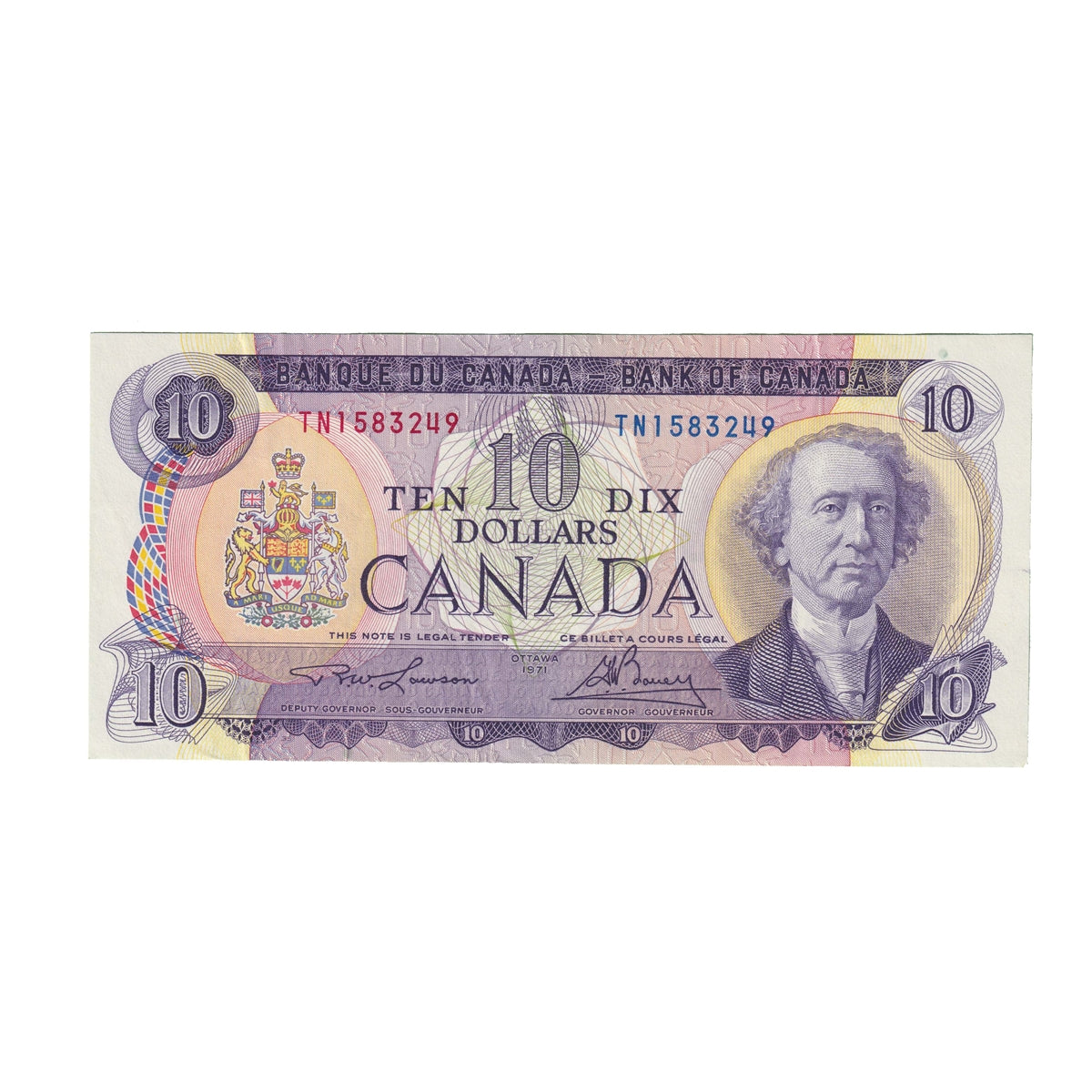 BC-49c 1971 Canada $10 Lawson-Bouey, TN, EF-AU (EF45)