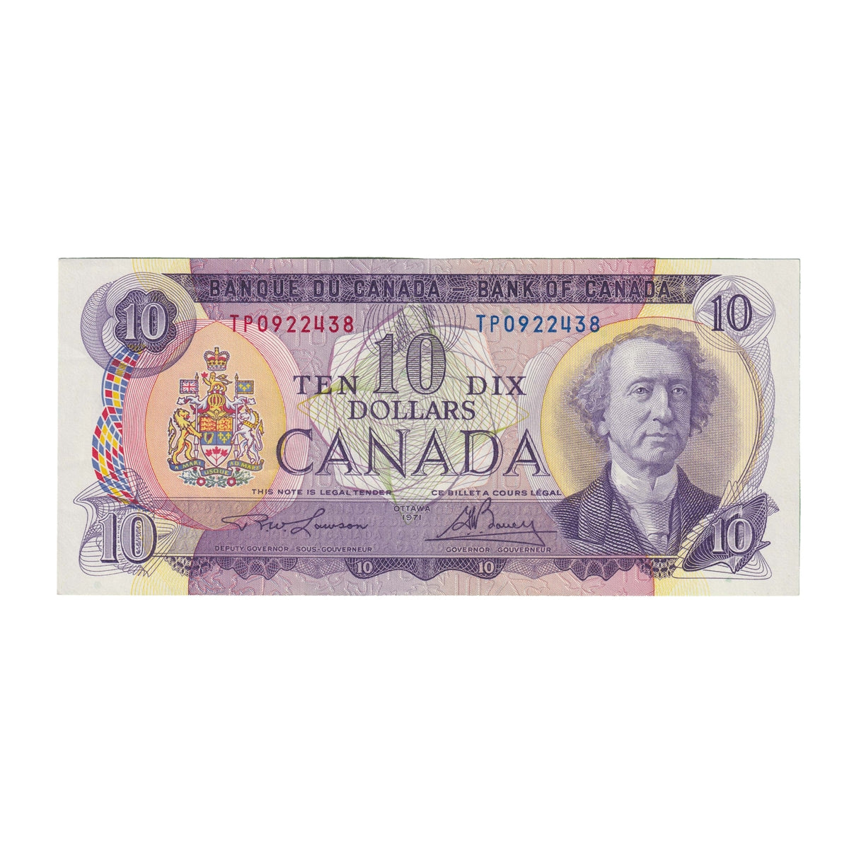 BC-49c 1971 Canada $10 Lawson-Bouey, TP, AU-UNC (AU55)