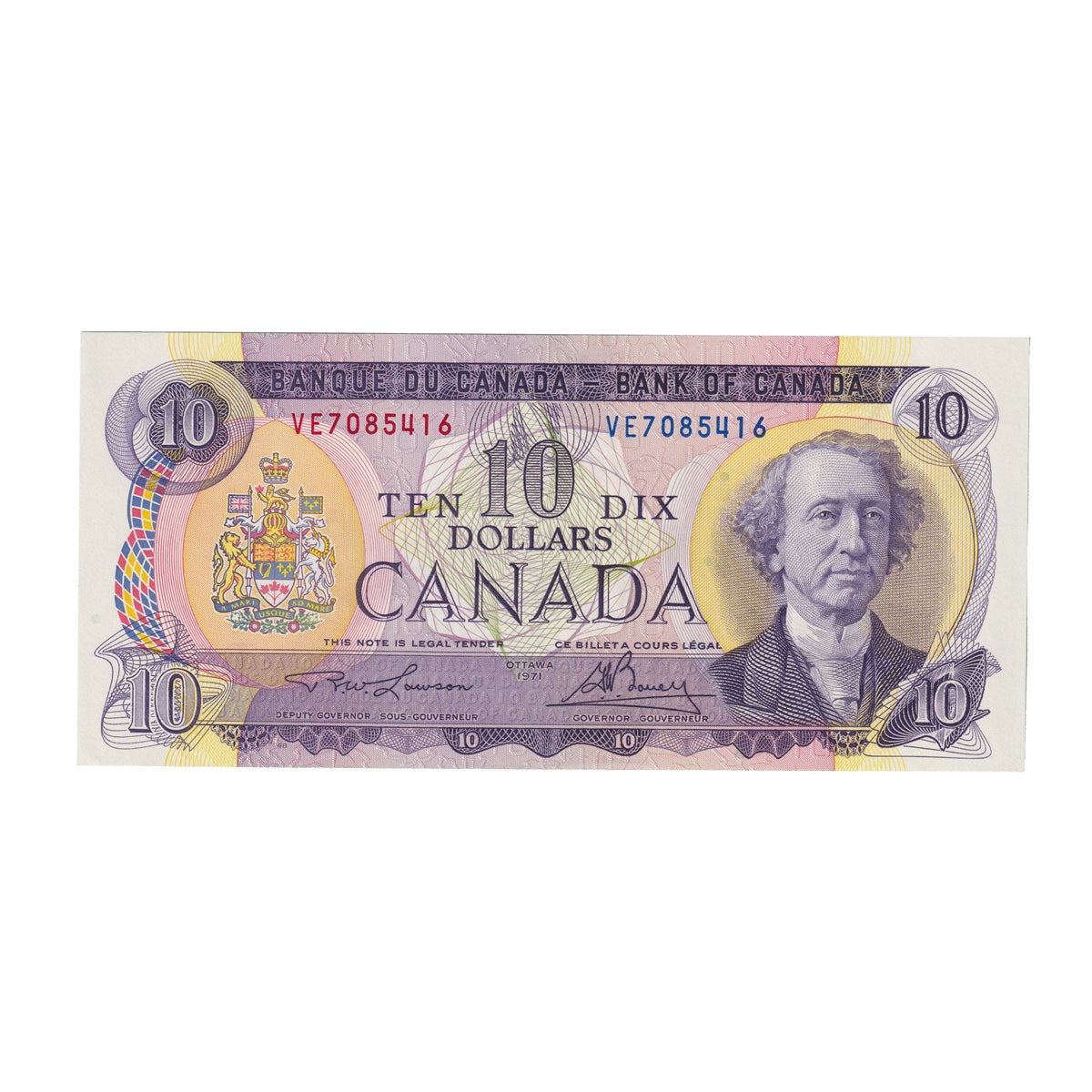 BC-49c 1971 Canada $10 Lawson-Bouey, VE, AU-UNC (AU55)