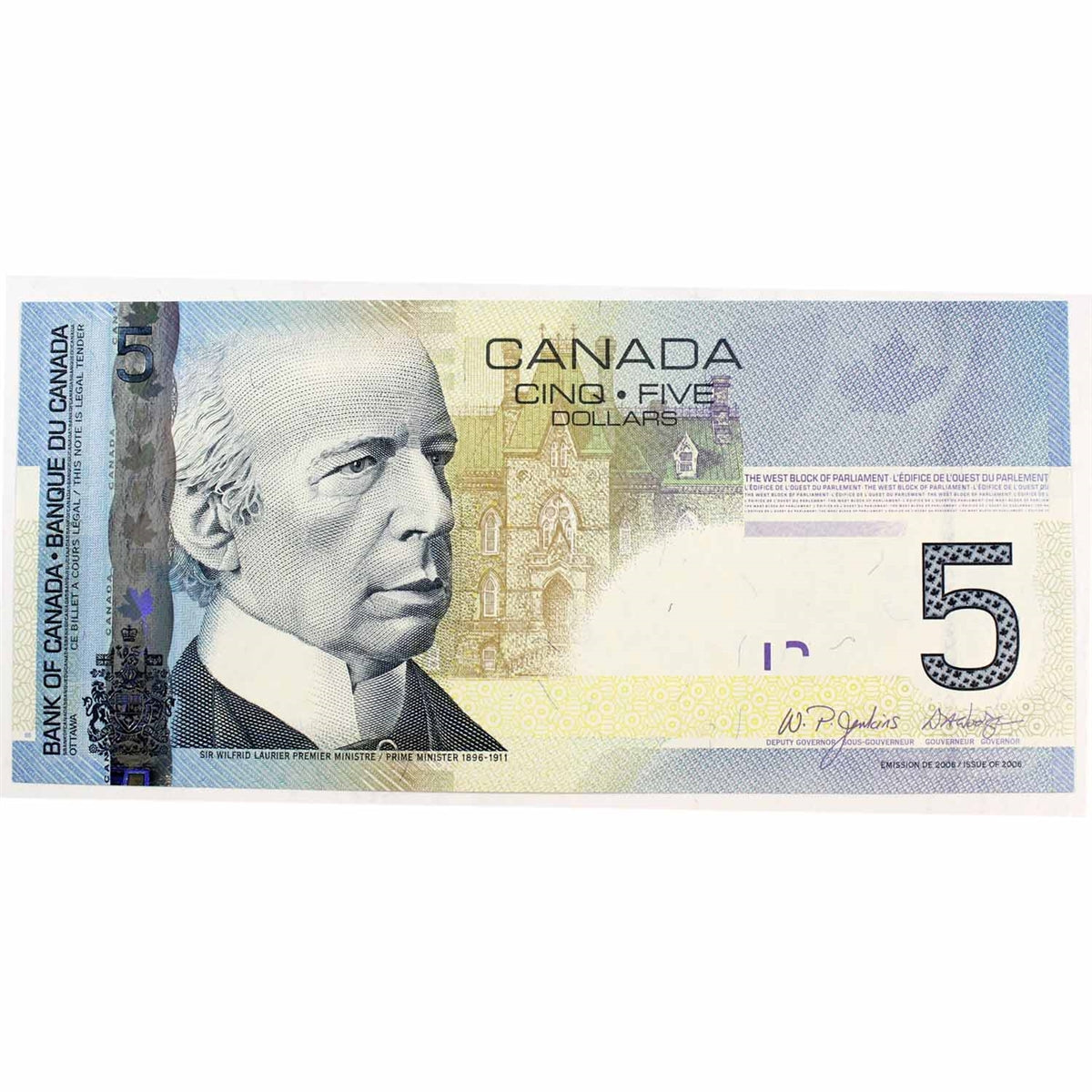 BC-67aA 2006 Canada $5 Jenkins-Dodge, AOH (9.540-9.544), Choice Uncirculated (CUNC63)