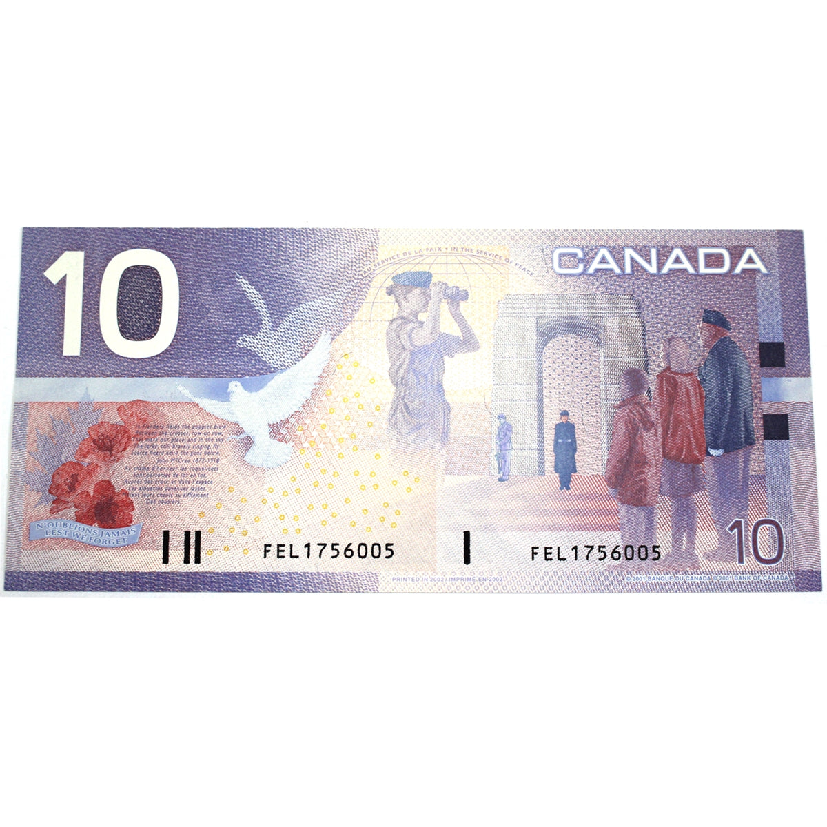 BC-63b 2002 Canada $10 Knight-Dodge, FEL, Uncirculated (MS60)