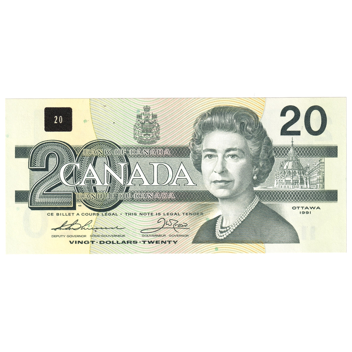 BC-58a 1991 Canada $20 Thiessen-Crow, EIC, Choice Uncirculated (CUNC63)