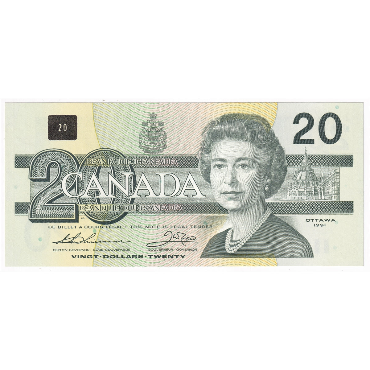 BC-58a-i 1991 Canada $20 Thiessen-Crow, EIK, Uncirculated (MS60)