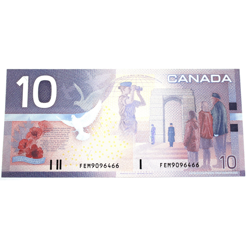 BC-63b 2002 Canada $10 Knight-Dodge, FEM, Uncirculated (MS60)
