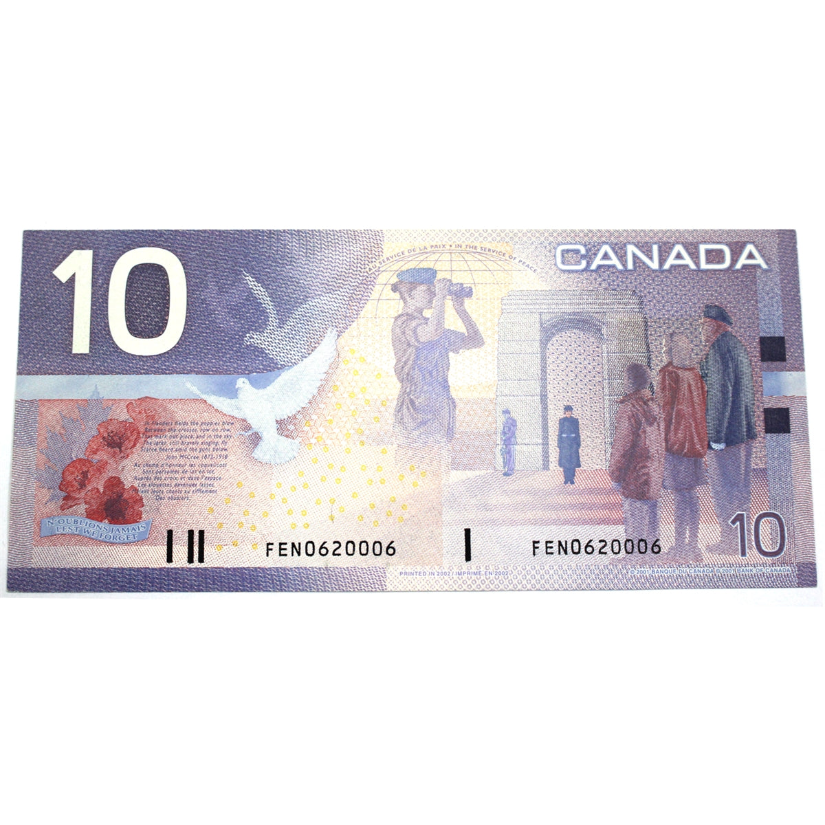 BC-63b 2002 Canada $10 Knight-Dodge, FEN, AU-UNC (AU55)