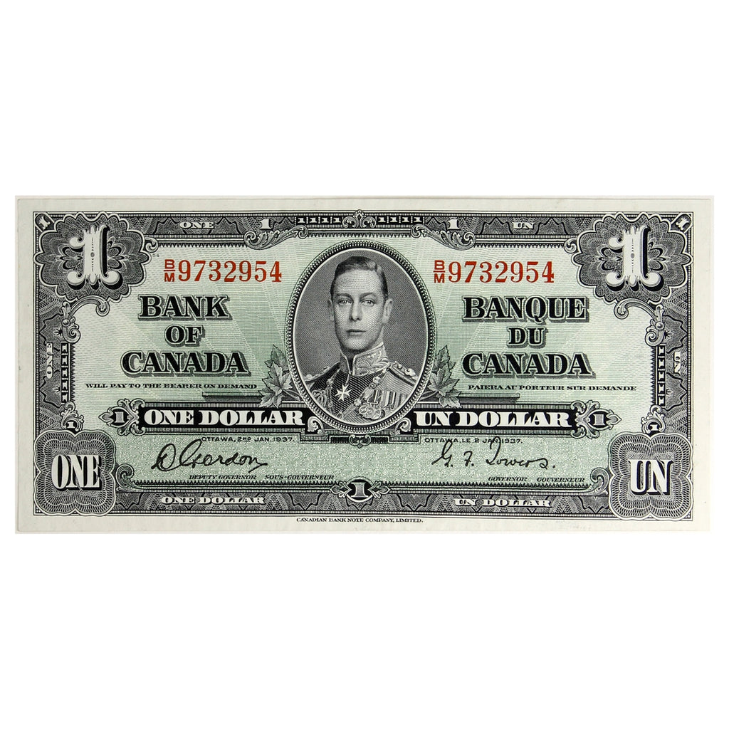 BC-21c 1937 Canada $1 Gordon-Towers, B/M, Extra Fine (EF40)