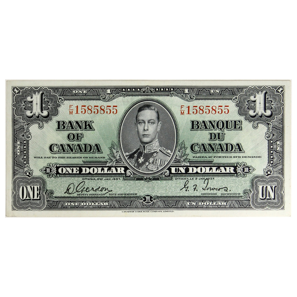 BC-21c 1937 Canada $1 Gordon-Towers, F/M, Extra Fine (EF40)