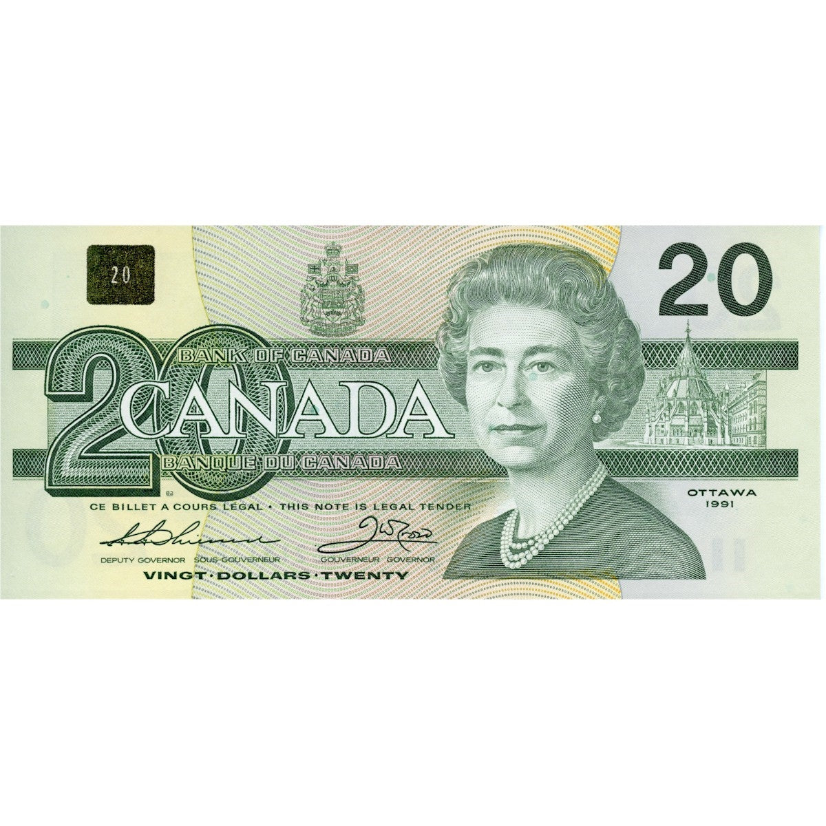 BC-58a-ii 1991 Canada $20 Thiessen-Crow, AIC, Choice Uncirculated (CUNC63)