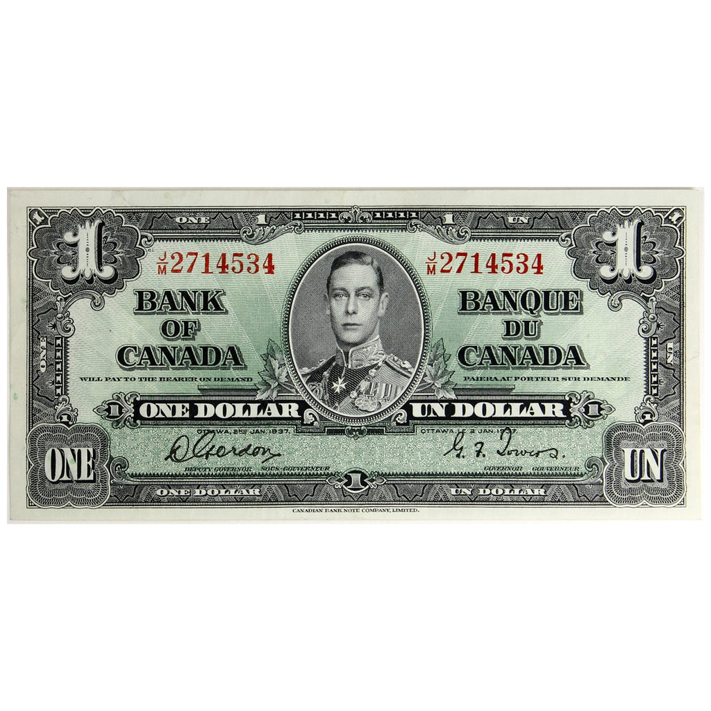 BC-21c 1937 Canada $1 Gordon-Towers, J/M, Extra Fine (EF40)
