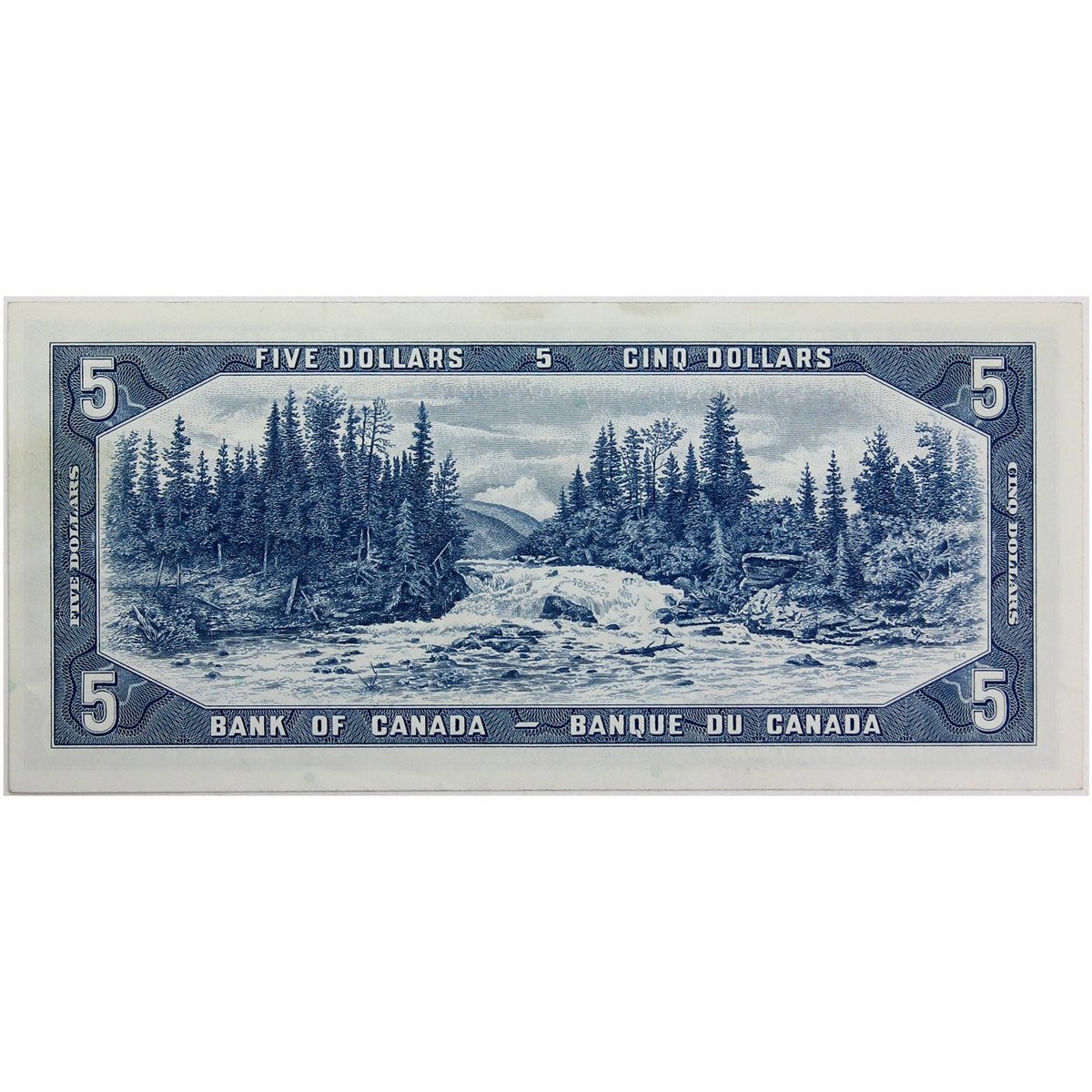 BC-39b 1954 Canada $5 Beattie-Rasminsky, B/S, Almost Uncirculated (AU50)