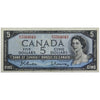 BC-39b 1954 Canada $5 Beattie-Rasminsky, B/S, F-VF (F15)