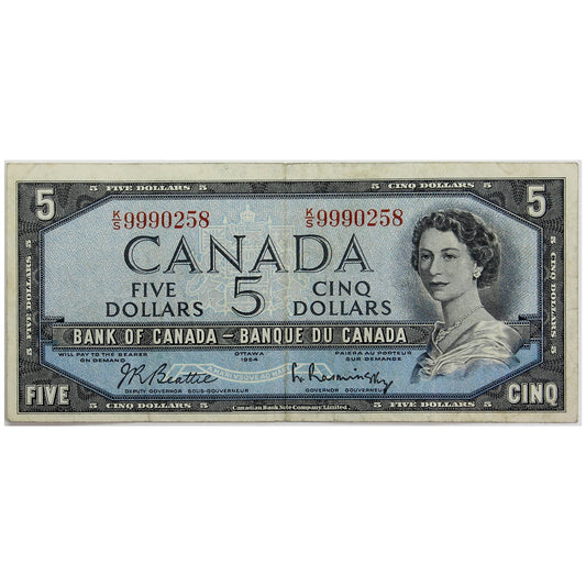 BC-39b 1954 Canada $5 Beattie-Rasminsky, K/S, VF