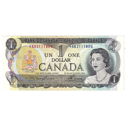 BC-46aA 1973 Canada $1 Lawson-Bouey, *AA Below 2.4M, EF-AU