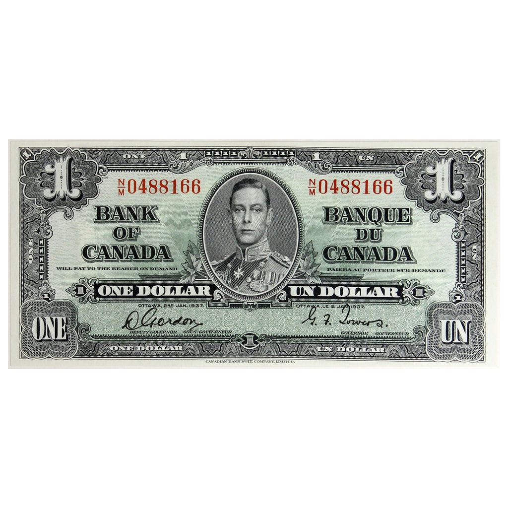 BC-21c 1937 Canada $1 Gordon-Towers, N/M, Extra Fine (EF40)