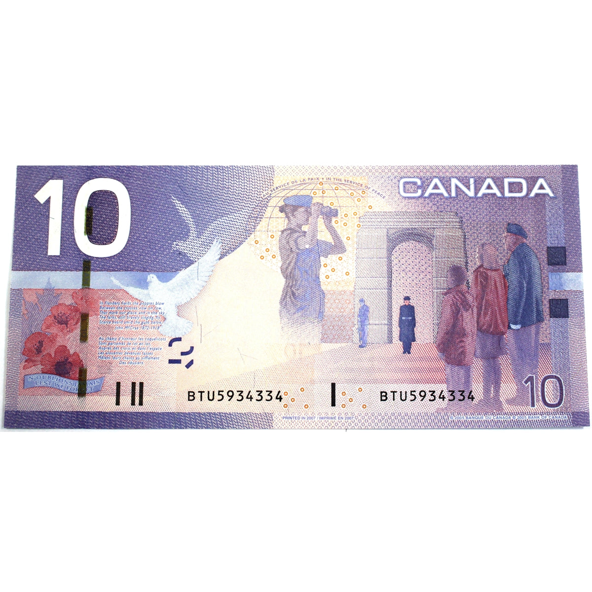 BC-68a 2007 Canada $10 Jenkins-Dodge, BTU, Choice Uncirculated (CUNC63)
