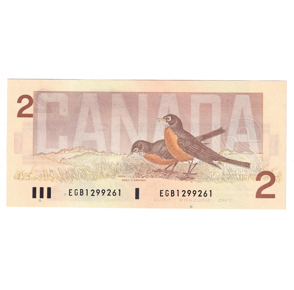BC-55b-i 1986 Canada $2 Thiessen-Crow, EGB, Choice Uncirculated (CUNC63)
