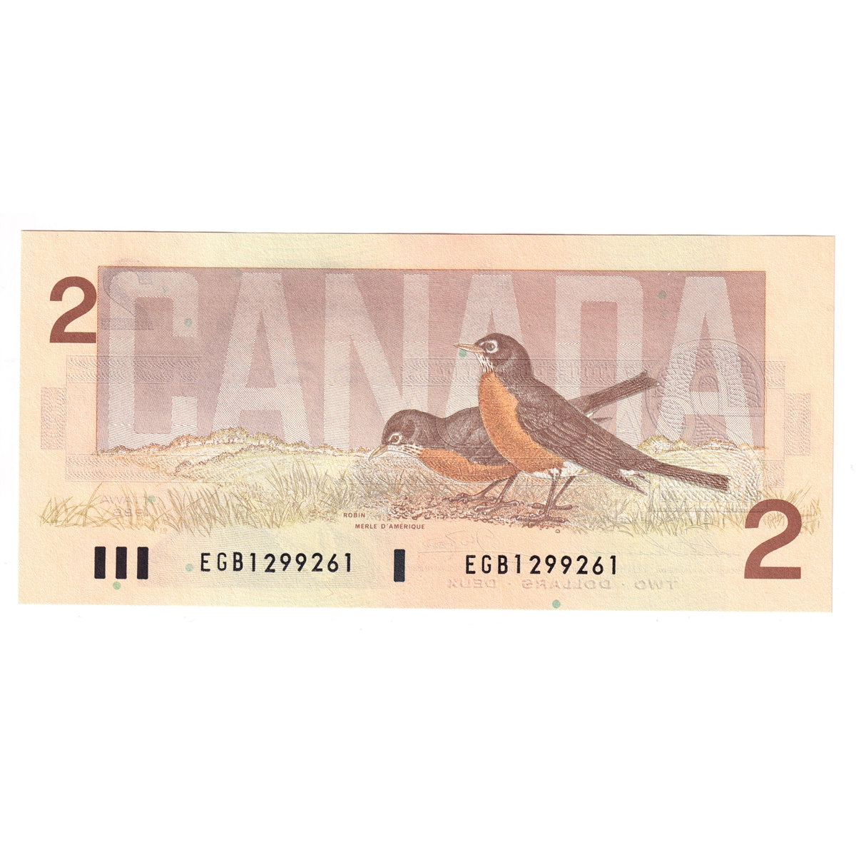 BC-55b-i 1986 Canada $2 Thiessen-Crow, EGB, Choice Uncirculated (CUNC63)
