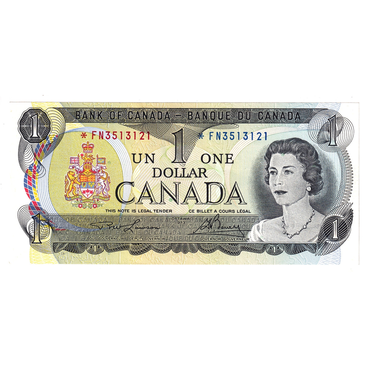 BC-46aA 1973 Canada $1 Lawson-Bouey, *FN, Fine (F12)