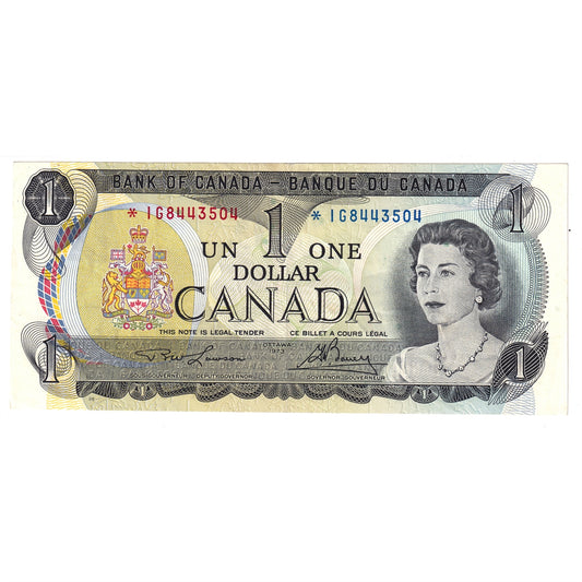 BC-46aA 1973 Canada $1 Lawson-Bouey, *IG, VF-EF