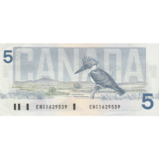 BC-56a 1986 Canada $5 Crow-Bouey, ENC, EF-AU