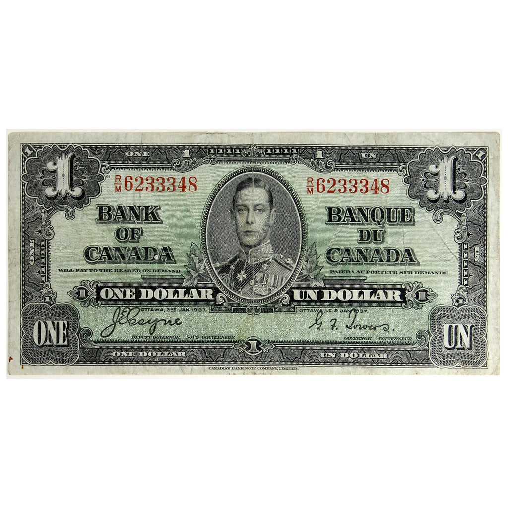 BC-21d 1937 Canada $1 Coyne-Towers, R/M, VG-F (VG10)