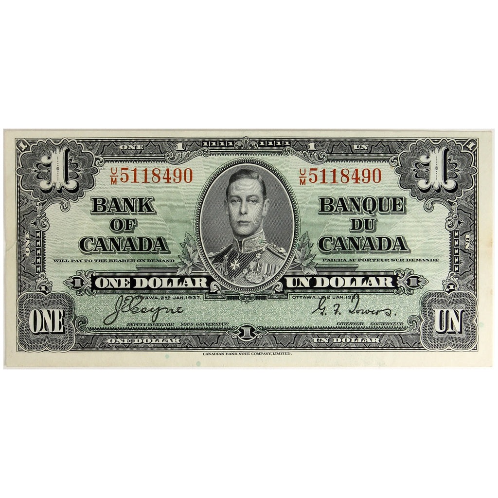 BC-21d 1937 Canada $1 Coyne-Towers, U/M, Extra Fine (EF40)