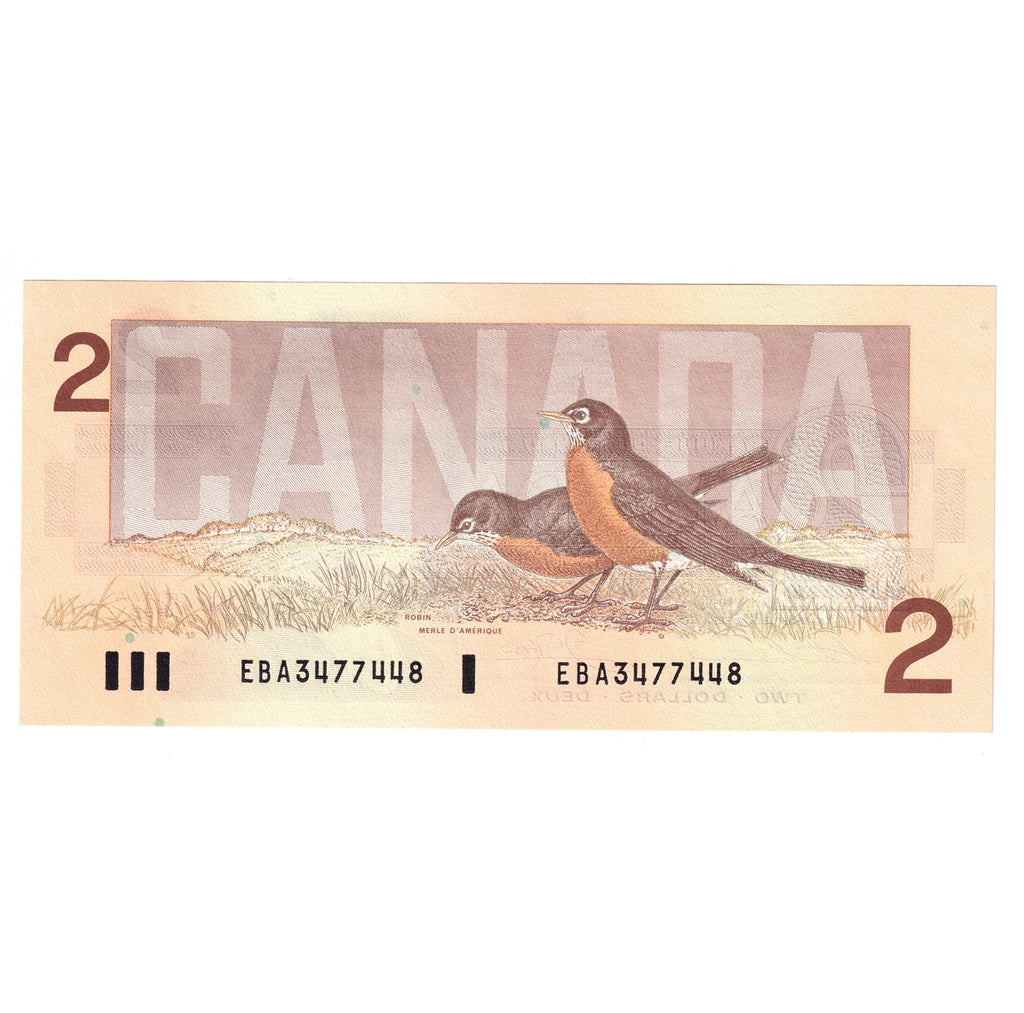 BC-55b-i 1986 Canada $2 Thiessen-Crow, EBA, Choice Uncirculated (CUNC63)