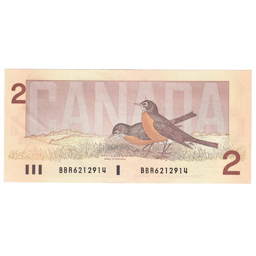 BC-55b 1986 Canada $2 Thiessen-Crow, BBR, AU-UNC (AU55)