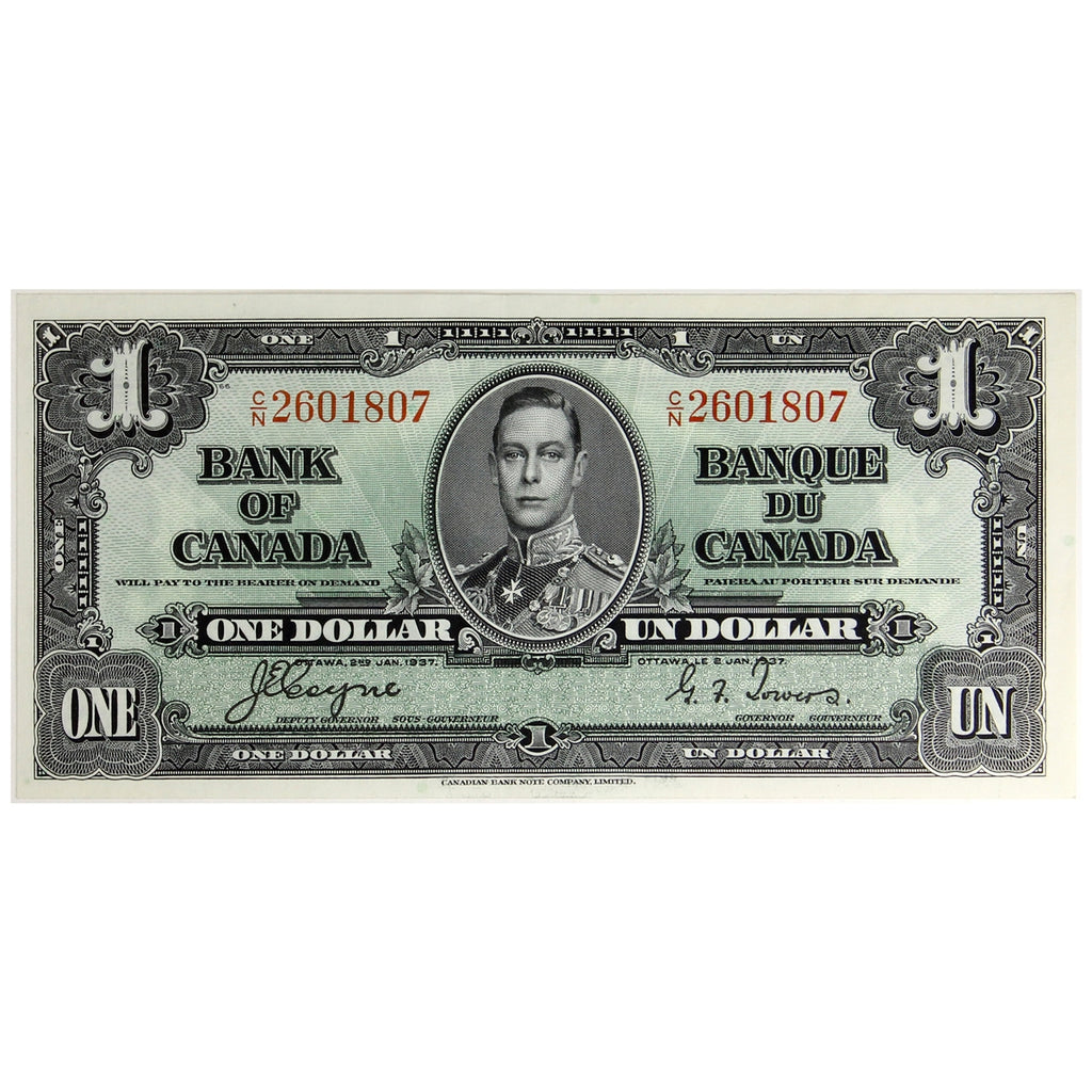 BC-21d 1937 Canada $1 Coyne-Towers, C/N, Extra Fine (EF40)